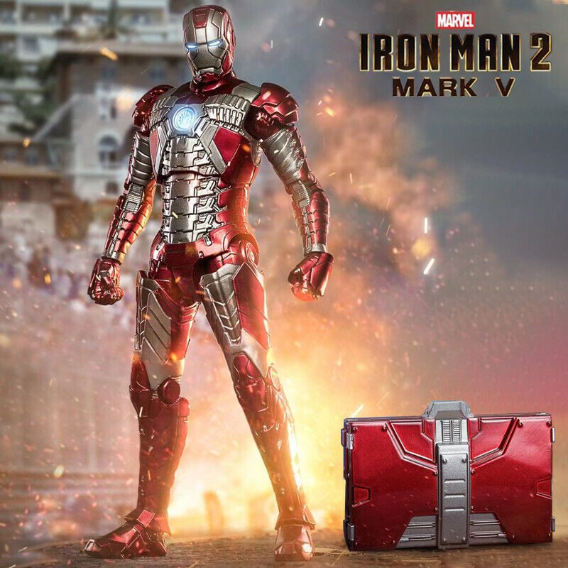 iron man 2 mark v helmet Silver MK5 (With Jarvis Bluetooth speaker base 1 Marvel Iron Man Mark V